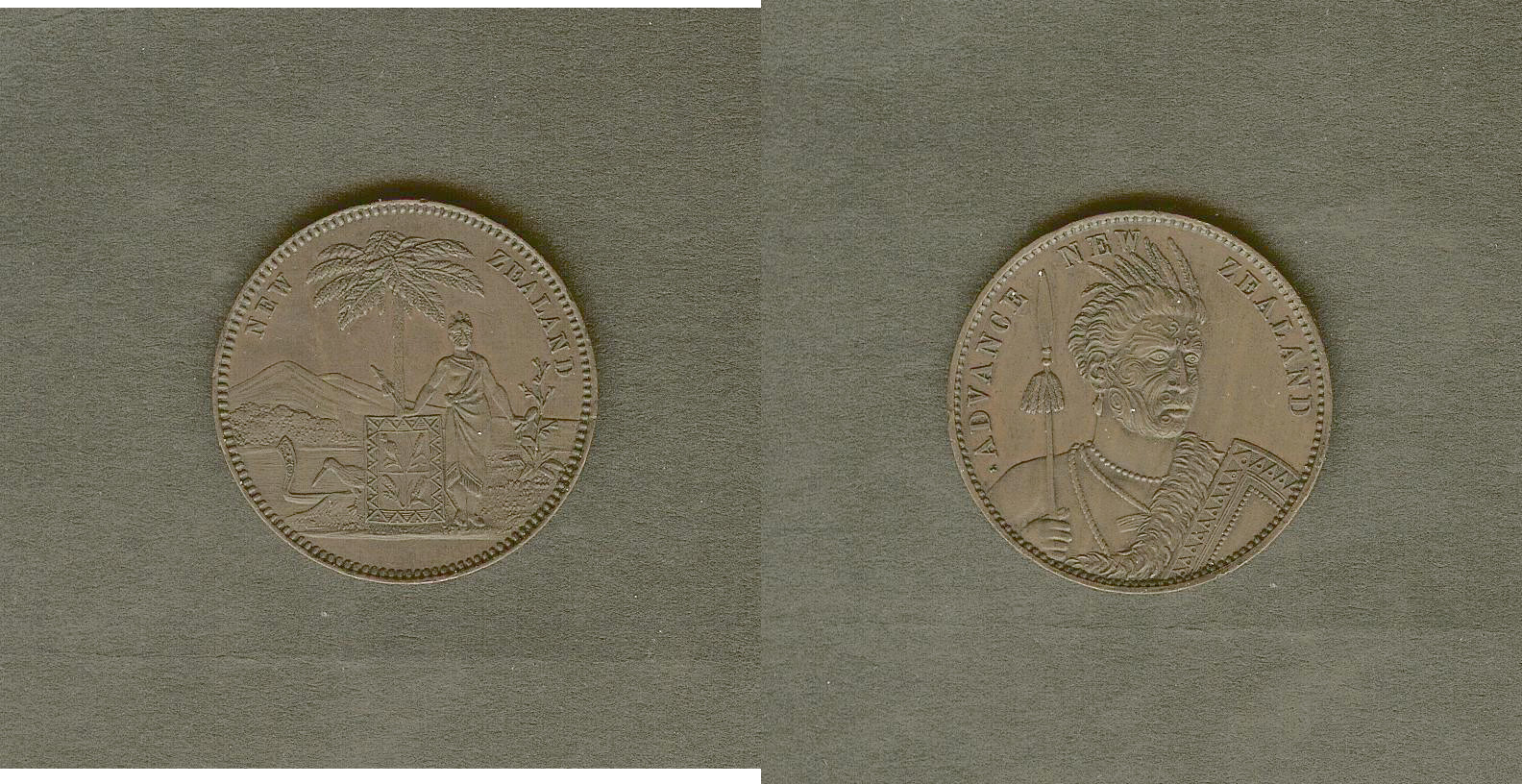 New Zealand token 1 penny Milner and Thompson AU+